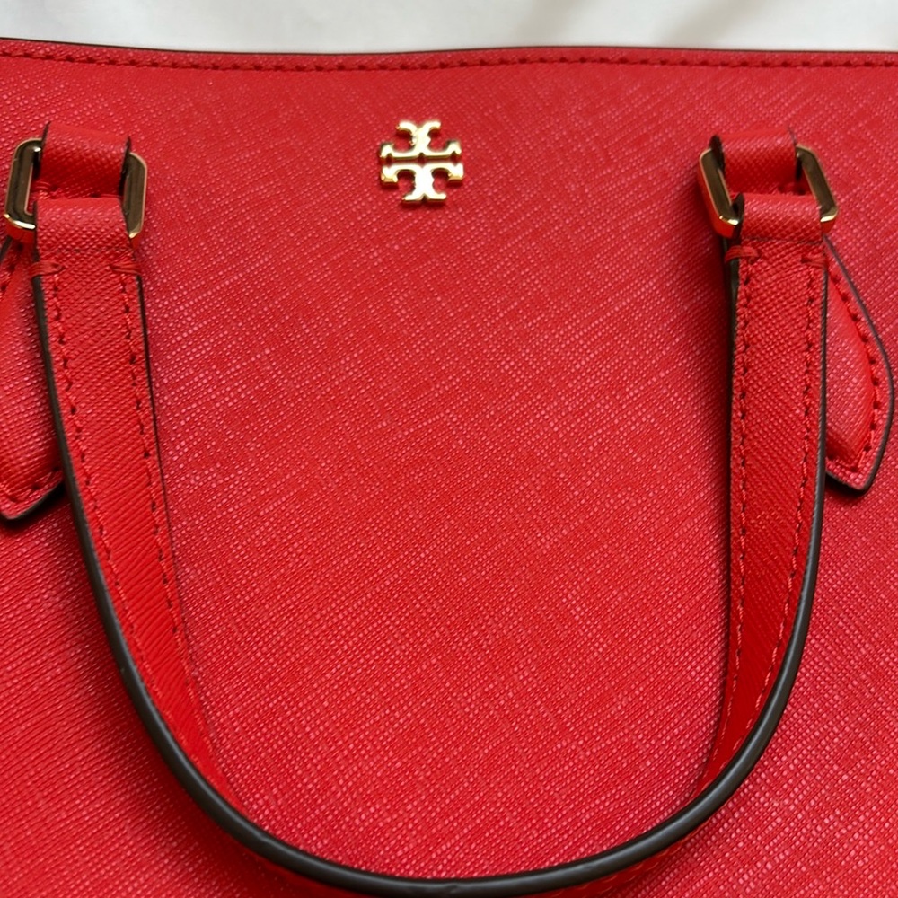 Tory Burch Emerson Mini Top Zip Tote (Brilliant Red) - Picture 6 of 13